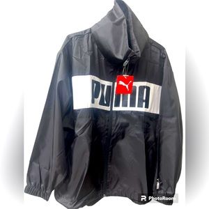 PUMA Jacket Logo Hooded Windbreaker with Pockets
